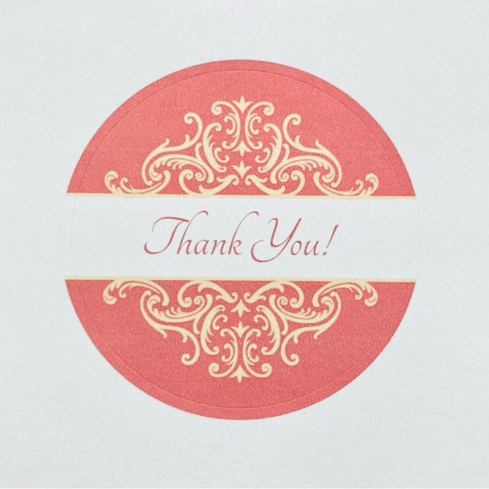 48 Thank You 2in Round Matte Stickers — Elegant Design